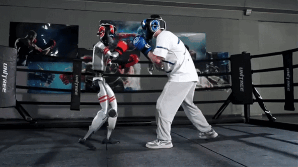 Unitree Showcases Humanoid Robot G1 in Boxing Match Against Humans and Robots 1 宇树机器人G1